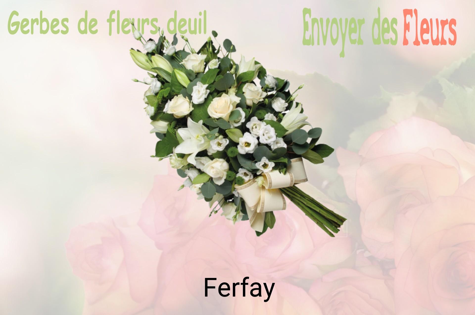 Gerbe de fleurs de deuil livrée à Ferfay